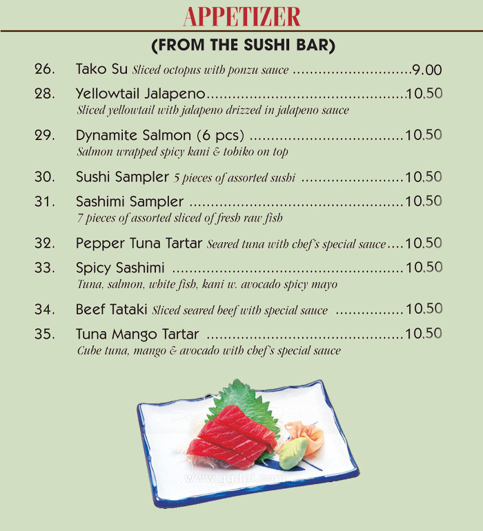 Sushi Bar Appetizers