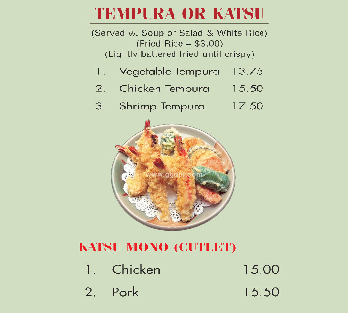 Kitchen Entrees tempura